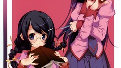 Anime anime girls bakemonogatari senjougahara hitagi hanekawa 