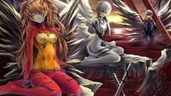 Anime anime girls bandages asuka langley soryu neon genesis 