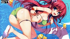 Anime anime girls bikini artwork