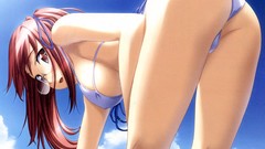 Anime anime girls bikini bent over