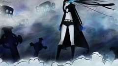 Anime anime girls black rock shooter twintails glowing eyes