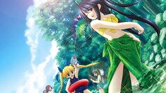 Anime anime girls blonde long hair dark hair