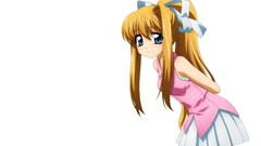 Anime anime girls blonde Simple Background looking at viewer