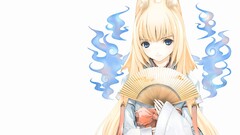 Anime anime girls blonde white background Simple Background