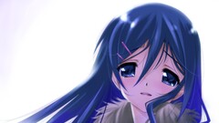 Anime anime girls blue eyes blue hair Simple Background