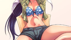 Anime anime girls blue eyes bra