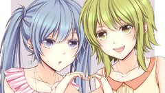 Anime anime girls blue eyes green eyes hatsune miku vocaloid 