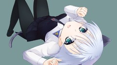 Anime anime girls blue eyes green eyes pantyhose animal ears 