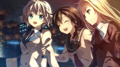 Anime anime girls blue eyes happy open mouth blonde brunette