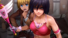 Anime anime girls blue eyes mikasa ackerman shingeki no kyojin