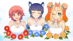 Anime anime girls blue eyes purple hair