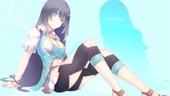 Anime anime girls blue eyes purple hair