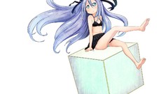 Anime anime girls blue eyes purple hair abe kanari underwear 