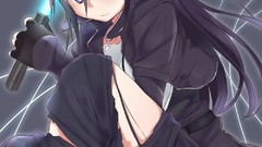 Anime anime girls blue eyes purple hair kirigaya kazuto sword 