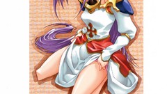 Anime anime girls blue eyes purple hair panties artwork boobs 