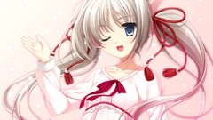 Anime anime girls blue eyes short hair wink open mouth