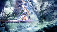 Anime anime girls blue hair fantasy girl