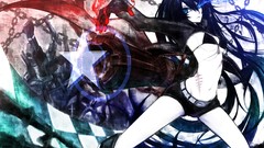 Anime anime girls boots blue eyes black rock shooter black hair