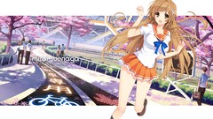 Anime anime girls brown eyes braids seifuku Culture Japan Mirai 