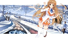 Anime anime girls brown eyes braids seifuku Culture Japan Mirai 