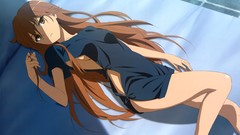 Anime anime girls brown eyes brunettes misaka mikoto lying down 