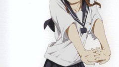 Anime anime girls brown eyes brunettes school uniforms hyouka 