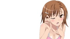 Anime anime girls brown eyes brunettes short hair wink open 