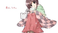 Anime anime girls brown eyes brunettes Simple Background