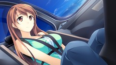 Anime anime girls brown eyes game cg kono oozora ni tsubasa wo 