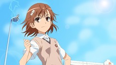 Anime anime girls brown eyes short hair seifuku misaka mikoto 