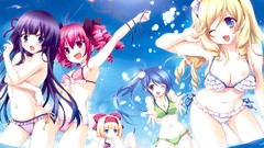 Anime anime girls brunettes bikini