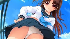 Anime anime girls brunettes school uniforms twintails sailor 