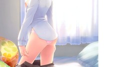 Anime anime girls cafe sourire nipples cuffs Natsume no bra 