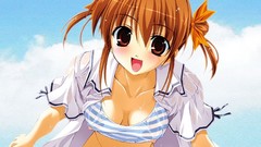 Anime anime girls cleavage bikini nipples through clothing 