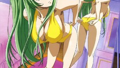 Anime anime girls code geass green hair mirrors purple eyes C & 