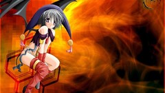 Anime anime girls demons soft shading