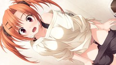 Anime anime girls duplicate game cg panties orange hair visual 