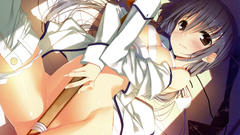 Anime anime girls ecchi boobs strategic covering bottomless