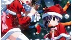 Anime anime girls ef a tale of memories Santa outfit