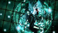 Anime anime girls fantasy girl feathers angel blood chains wings