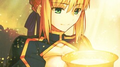 Anime anime girls fate series saber fate stay night green eyes
