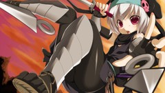 Anime anime girls gray hair kunai Oda Nobuna no Yabou Hachisuka 