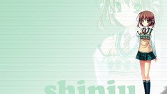 Anime anime girls green eyes brunettes school uniforms uniforms