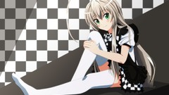 Anime anime girls green eyes gray hair nyaruko Haiyore! 