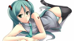 Anime anime girls green eyes hatsune miku vocaloid underwear 