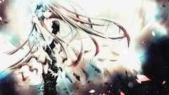 Anime anime girls hair red eyes white hair long hair