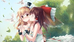 Anime anime girls hakurei reimu touhou kirisame marisa