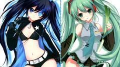 Anime anime girls hatsune miku vocaloid black rock shooter 