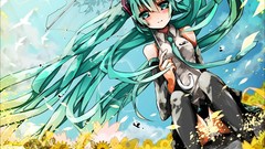 Anime anime girls hatsune miku vocaloid gray hair underwear 