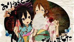 Anime anime girls k - on nakano azusa hirasawa yui yukata 